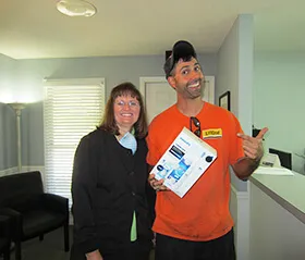 Our July 2017 birthday winner claimed his prize!